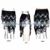 Belly Dance Hip Scarf With Beads Coins thumbnail-4
