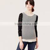 Maternity Mixed Chevron Sheer Striped Sweater thumbnail-1