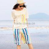 OEM Service Outdoor Fashion Colorful Stripe Beach Girl Short Pants thumbnail-1