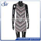 OEM Custom Milky Fabric Sleeveless Printing Women Dress thumbnail-3
