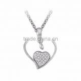 Silver Plated CZ Studded Designer Heart Pendant thumbnail-1