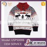 Kids Merry Xmas Winter Turtleneck Sweater Jacquard Reindeer Pattern Jumper thumbnail-1