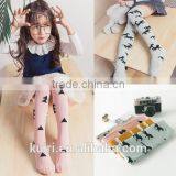 Cartoon Cat Desgin Lovely Kids Girl White Cotton Long Socks thumbnail-1