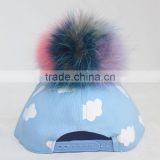 Myfur Baby Boy Spring Baseball Cap Wholesale With Detachable Colorful Raccoon Fur Ponpon thumbnail-3