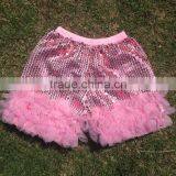Hot Sale Fashion Girl Glitter Short Many Colors Sequin Shorts for Grils Ruffle Shorts thumbnail-3