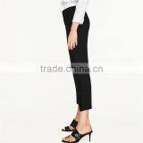 2017 Oem Eco-friendely Pink Cropped Flowing Frilled Women's Trousers thumbnail-5