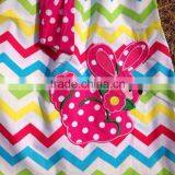 2016 New Design Easter Dresses Cottom Bunny Dress Chevron Dress With Matching Necklace and Bow Set thumbnail-2