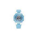 Aqua Blue LCD Digital Sport Wrist Watches China Movement / Japan Battery