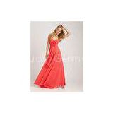 Custom Sleeveless Backless Floor Length Cocktail Dresses / Red Sweetheart Bridesmaid Dress