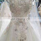 LS00218 White Arab Long Sleeve Muslim Sexy See Through Corset Saree Designs Wedding Dress thumbnail-3