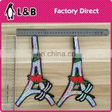 Wholesale Embroidery Design Iron on Tower Patches With Rose Flower Butterfly