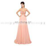 Unique Beading Beading Spaghetti Strap Chiffon Zipper A Line Long Blush Evening Dresses AJ018 thumbnail-1