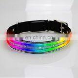 Factory Direct Pet Supplies Large and Small Luminous USB Charging Dual Fiber LED Light Dog Collar thumbnail-2