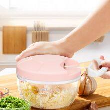 500ml Pull String Food Garlic Chopper Hand-Powered Portable Food Processor Manual Vegetable Slicer and Dicer Pull Chop Mechanism Cutter thumbnail-2