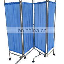 Portable Stainless Steel Frame 4 Folding Partition Ward Screen for Hospital thumbnail-3