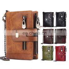 100% Genuine Leather Male Purses With Zip Coin Pocket Customize Logo Men Wallet And Card Holder Wallets Leather Men thumbnail-3