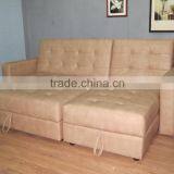 Brown Leather Luxury Corner Sofa Bed Sleeper Furniture thumbnail-4