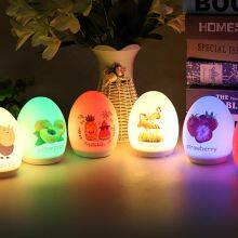 Silicone LED Night Light Lamp Top Seller Creative USB Rechargeable Cute Silicone Light Home Decoration Egg Shaped thumbnail-2