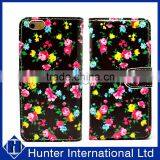 Hot Sale Black Flower Wallet Case For IPhone 6S thumbnail-1