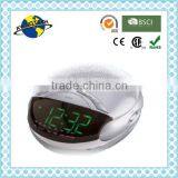 Fancy Silver Green LED Digital AM FM Alarm Clock Radio