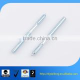 blue zinc coated carbon steel double sided wood screw