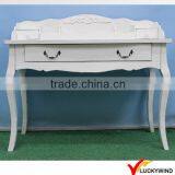 3 Drawers Shabby Wood Console Table White thumbnail-5