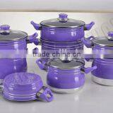 12pc ALUMINUM COUSCOUS POT SET WITHIN METALLIC PAINTING (WNCM002)