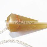 6-Facet Natural Agate Gemstone Pendulums thumbnail-1
