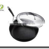 Aluminum Nonstick Pressed/ Forged Fry Pan With Glass Lid Lid Covered Pizza Pan Egg Pan thumbnail-3