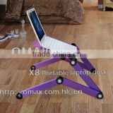 Portable folding breakfast stand adjustable laptop desk