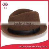 Men's 100% Wool Felt Soft & Crushable Stingy Brim Trilby Fedora Hats thumbnail-1