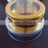 PET Window Tin BOX Gloden and Silver Color for Selection
