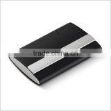 Black Leather Square Business Card Holder Aluminum Business Card Holder Bilevel Cardcase thumbnail-1