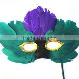 Fashion Multi Color Feather Party Cosplay Duck Feather Mask thumbnail-2