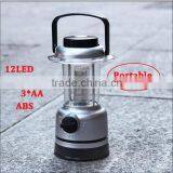 Outdoor Portable 12led 3pcs AAA Flashlight Camping Lantern With Compass