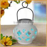 Ceramic Hanging Lantern Led Solar Lights for Garden Ornaments