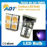 Canbus T10 194 Wedge/ BA9S/PCB Plug 4XSMD5050 LED Bulb on the Top Purple Color