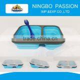 2015 Hot Pot Take Away Bento Kids Folding Collapsible Plastic Silicone Lunch Box thumbnail-1