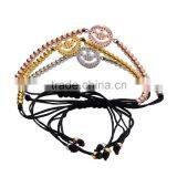 High Quality Silver Copper Bead Bracelets With Silver Smile Charm Tassel Bangle Bracelet thumbnail-5