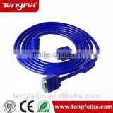 China manufacturing bare cooper VGA cable 15m hd15pin male to male