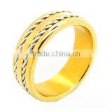 Classical Chain Design Band Stainless Steel Gold Plated Ring Gold Plated Cock Rings Gold Plated Engagement Rings (LR7614) thumbnail-1