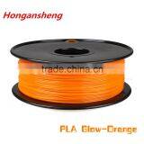 High Quality 3D Printer Material Filament Luminous Color PLA 1.75mm/3.0mm 1kg for 3D Printer Glow-Orange