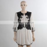 F5W11021 New Style Women White Contrast Lace Dress Shirts Wholesale