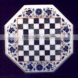 Marble Stone Chess Inlay Coffee Table Top