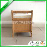 Bamboo Shoe Storage Rack Bench With White Sponge Mat thumbnail-3