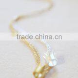 High Quality Silver and Gold Plated Princess Crown Pendant Necklace for Gril thumbnail-2