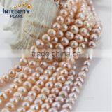Pink Lavendar Color Potato Shape A Grade Rings 8-9mm Natural Color Pearl Strand thumbnail-1
