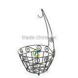 Black Steel Convenient Hanging Storage Fruit Basket