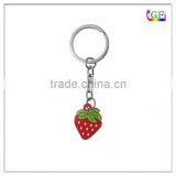 Custom made Rainbow color strawberry 3d pvc cartoon keychain