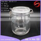 700ml food grade glass jar for food storage with swing cap